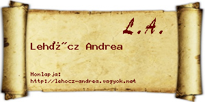 Lehőcz Andrea névjegykártya